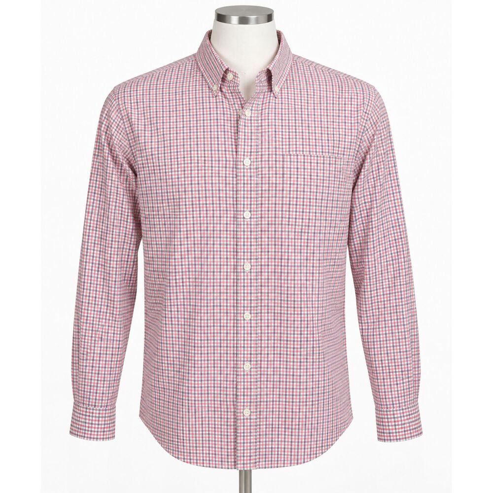 Johnnie-O Performance Button Down Acadia Azalea Size XL Pink Plaid
